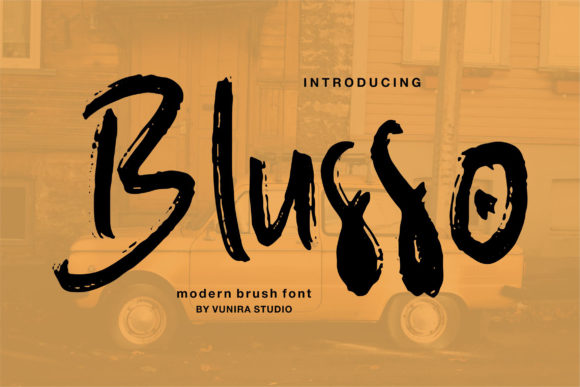 Blusso: A Warm Paint-Brushed Script Font for Crafters and Makers